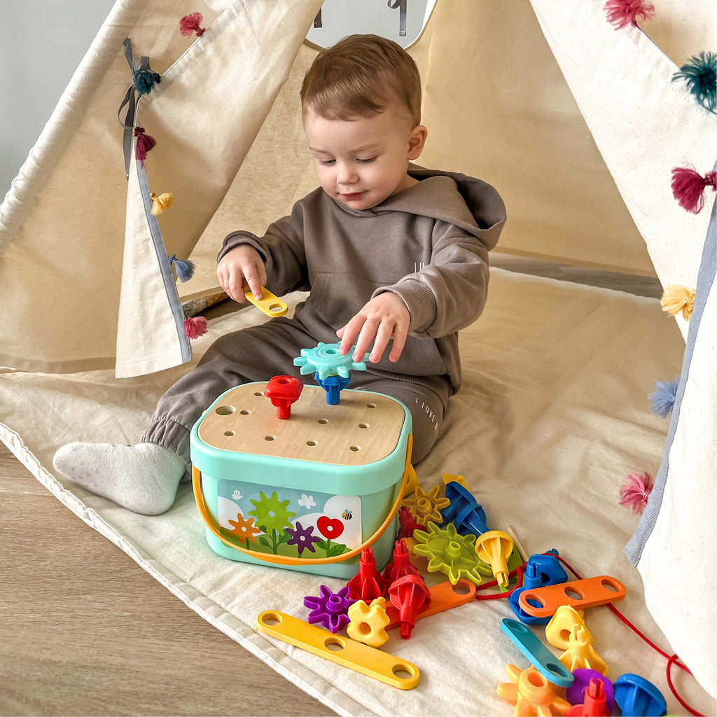 WOOPIE GREEN Konstrukcyjny BOX Motoryczny Montessori 12w1 FSC