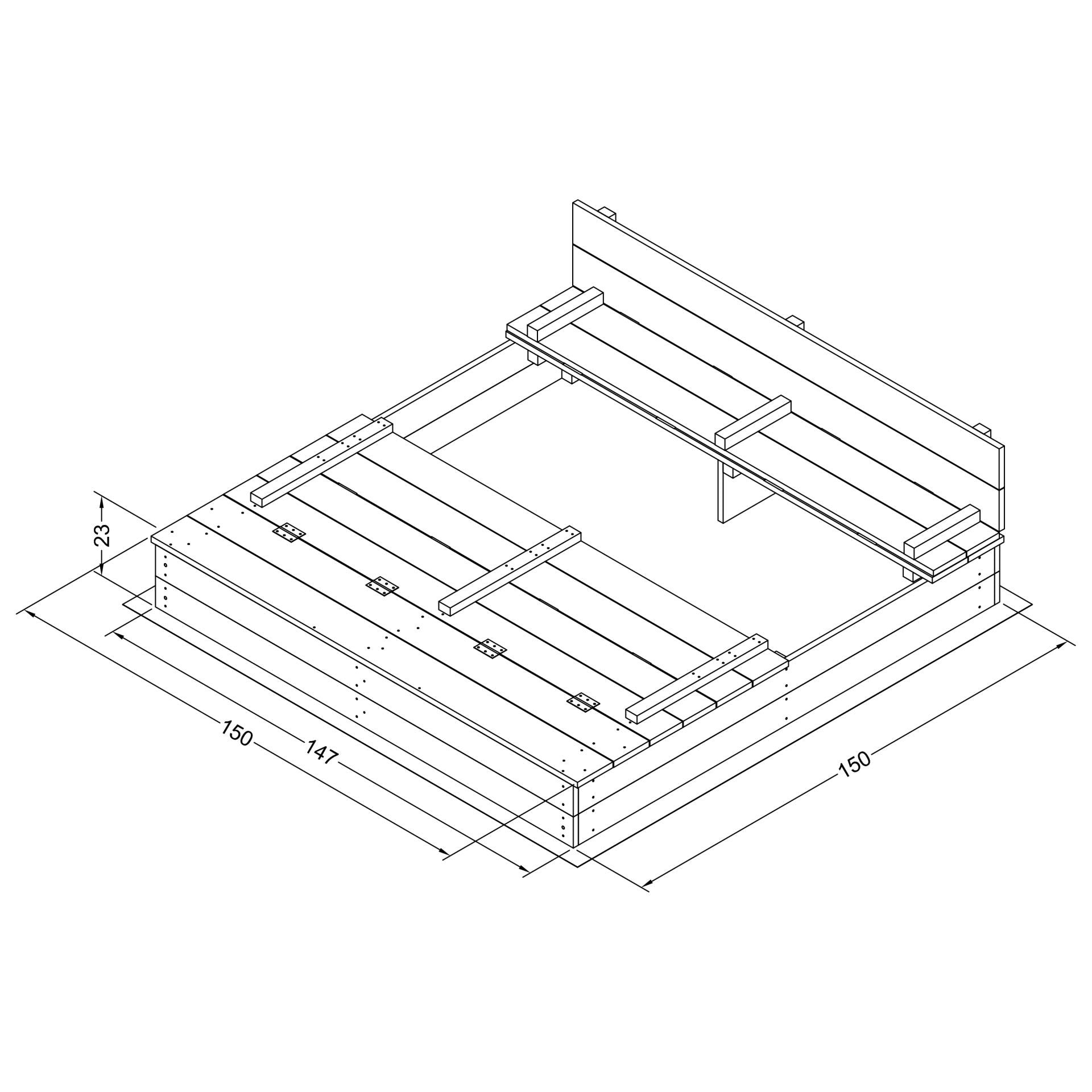 AXI Piaskownica XXL Ella 150x150 z Ławeczkami Szara