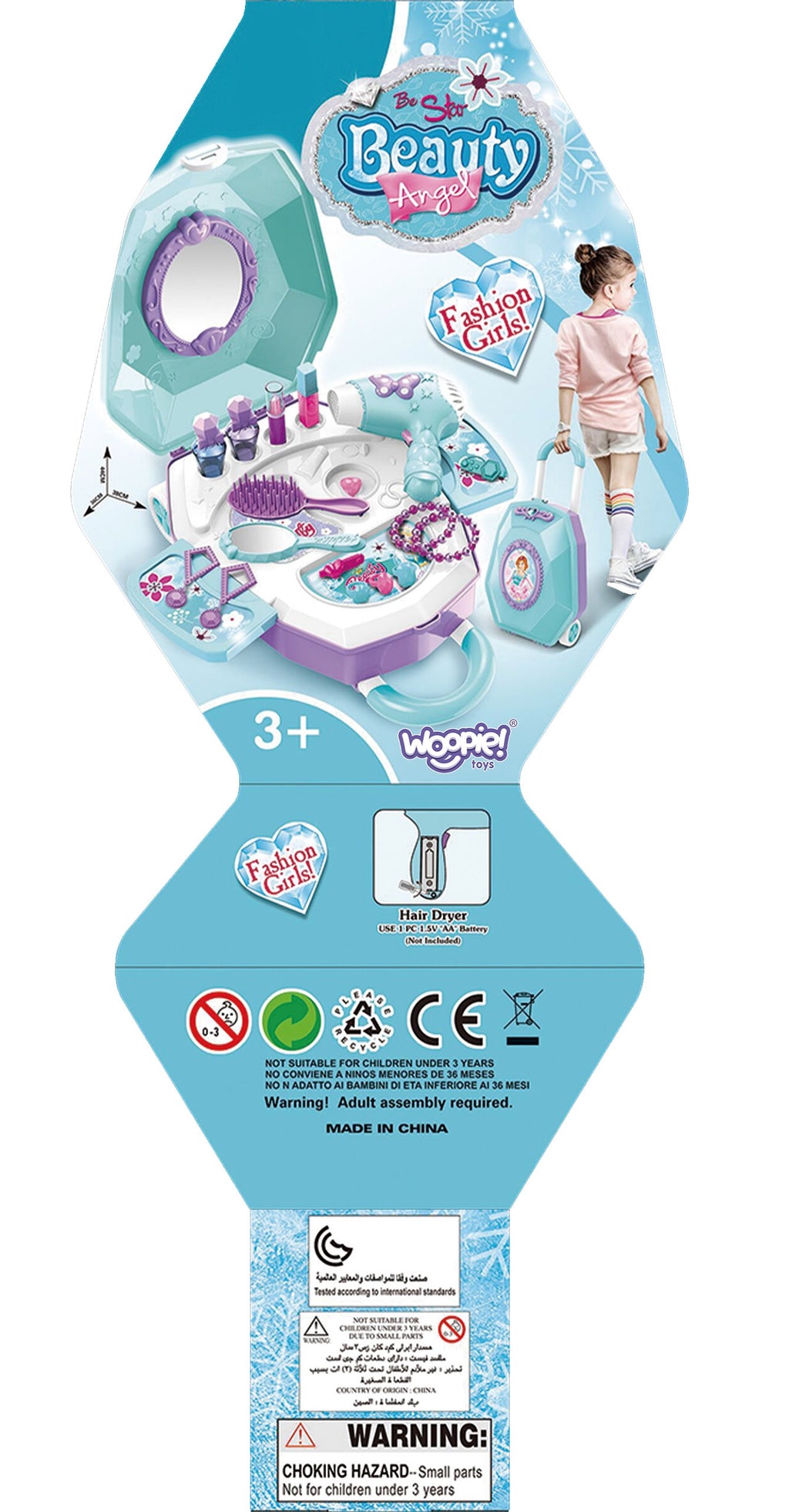 WOOPIE Toaletka dla Dziewczynki 2w1 Salon Piękności w Walizce