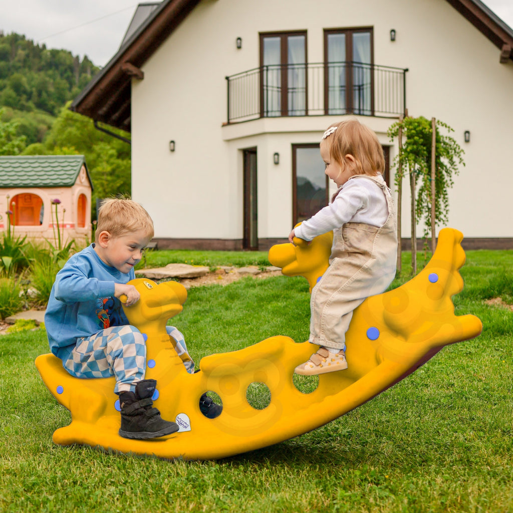 WOOPIE Bujak Wieloosobowy Dino Huśtawka Równoważna Żółta