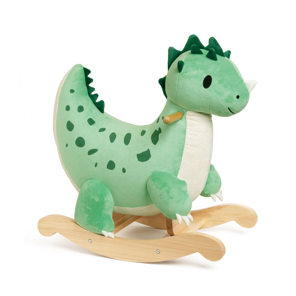 CLASSIC WORLD Miękki Pluszowo-Drewniany Bujak Dinozaur na Biegunach
