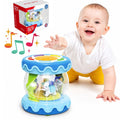 WOOPIE BABY Bębenek Pozytywka Projektor 3w1 Zabawka Muzyczna dla Niemowląt + Walec Roller do Nauki Raczkowania