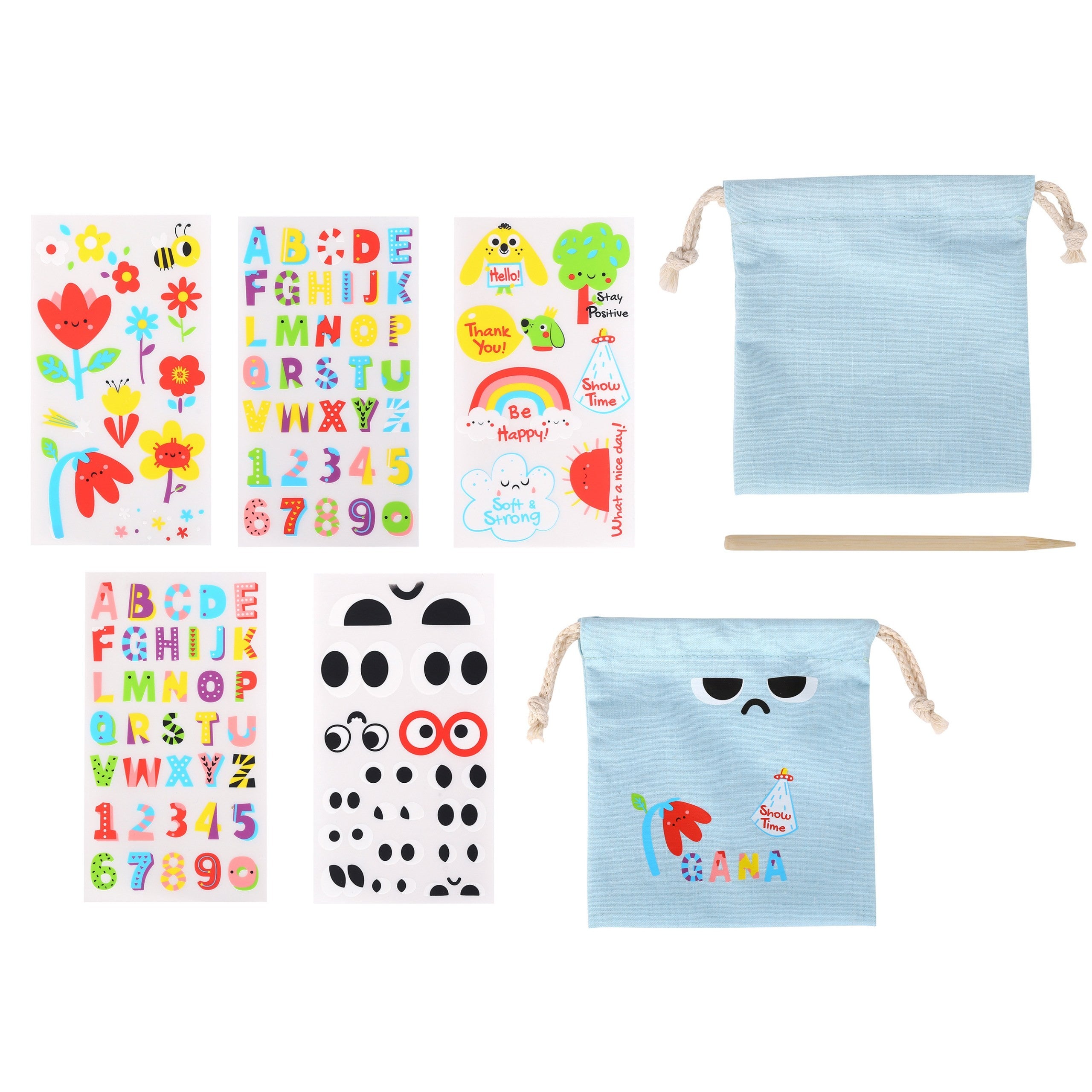 WOOPIE ART&FUN Zestaw Kreatywny Zrób Torebkę Dekorowanie Woreczka Imię Dziecka DIY