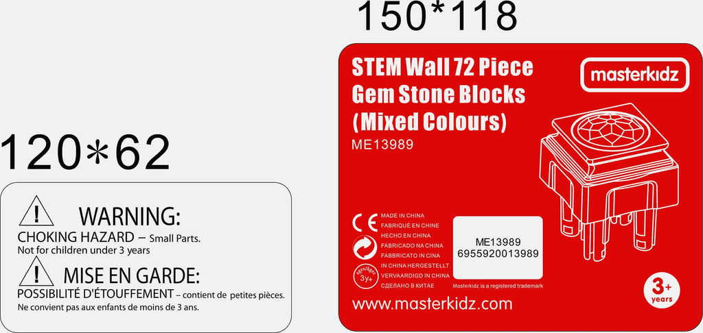 MASTERKIDZ Akrylowe Kolorowe Diamenciki Do Tablicy Naukowej STEM 72 Sztuki