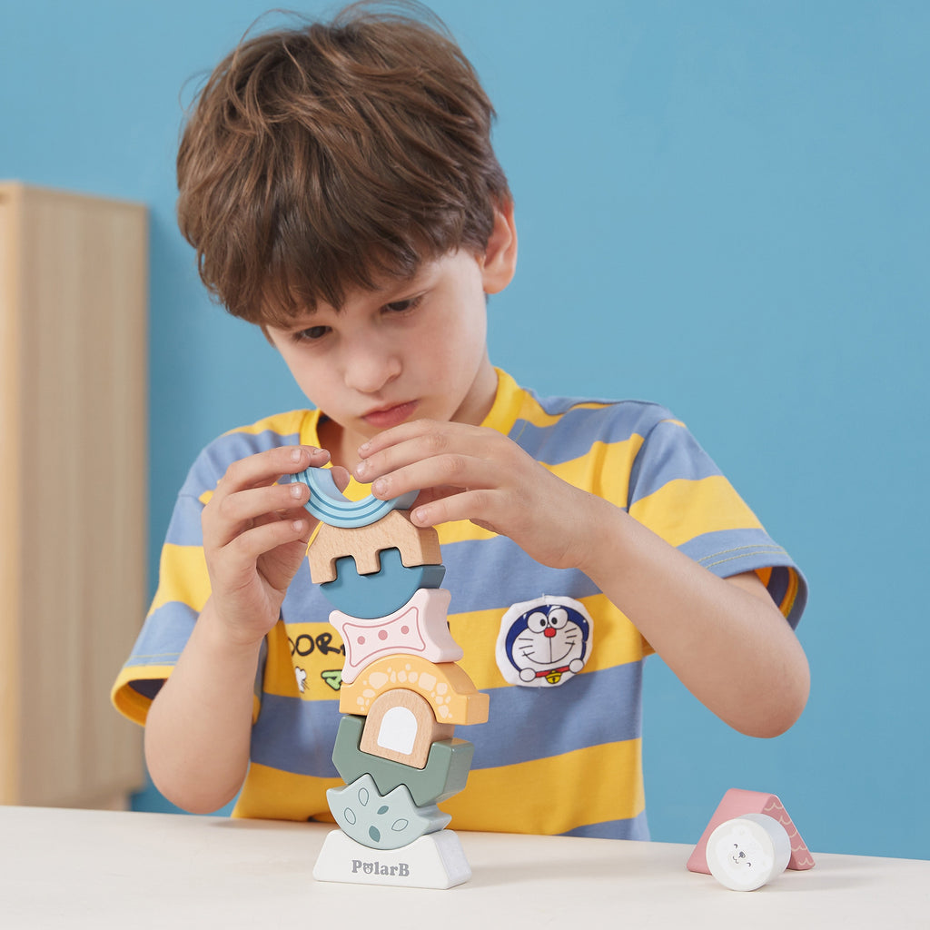 VIGA PolarB Drewniana Układanka Balansująca Wieża Montessori Klocki Prezent VIGA PolarB