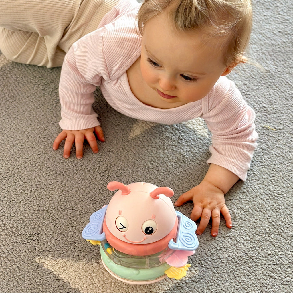 WOOPIE Baby Wańka Wstańka Zabawka Sensoryczna 2w1 Grzechotka Gryzak Różowa