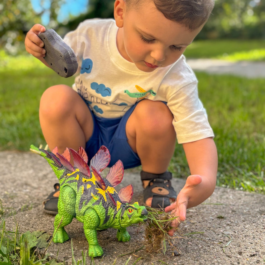 Woopie Dinozaur Zdalnie Sterowany RC Stegozaur Światło Dźwięk