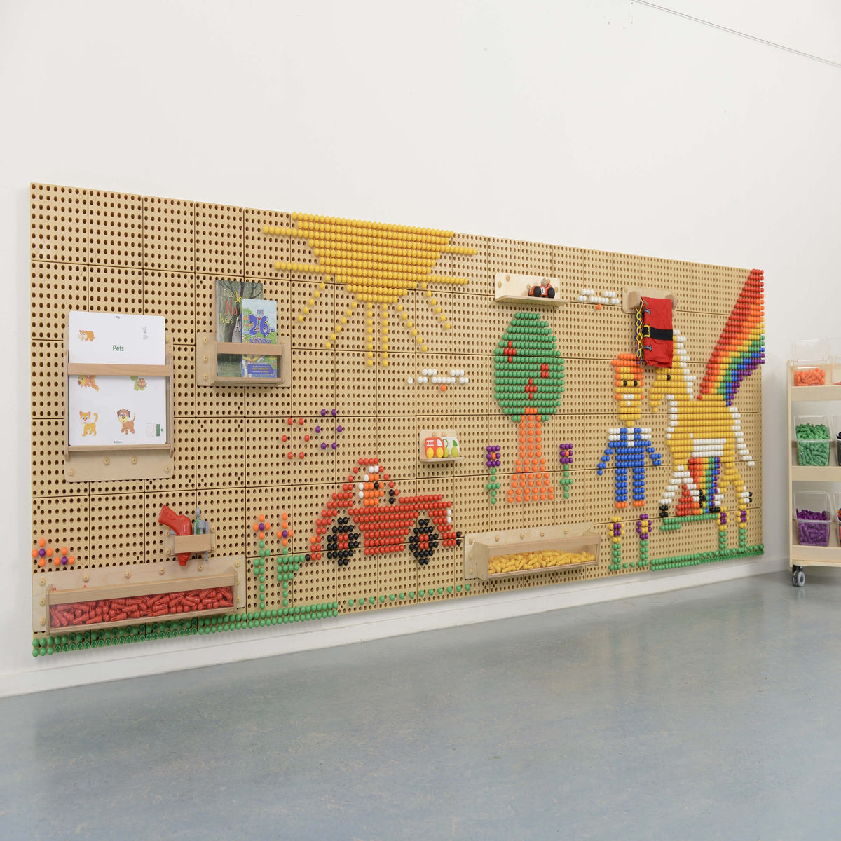 MASTERKIDZ Panel Ścienny Tablica Naukowa Kreatywna STEM  + Panel Monatażowy 120x80cm