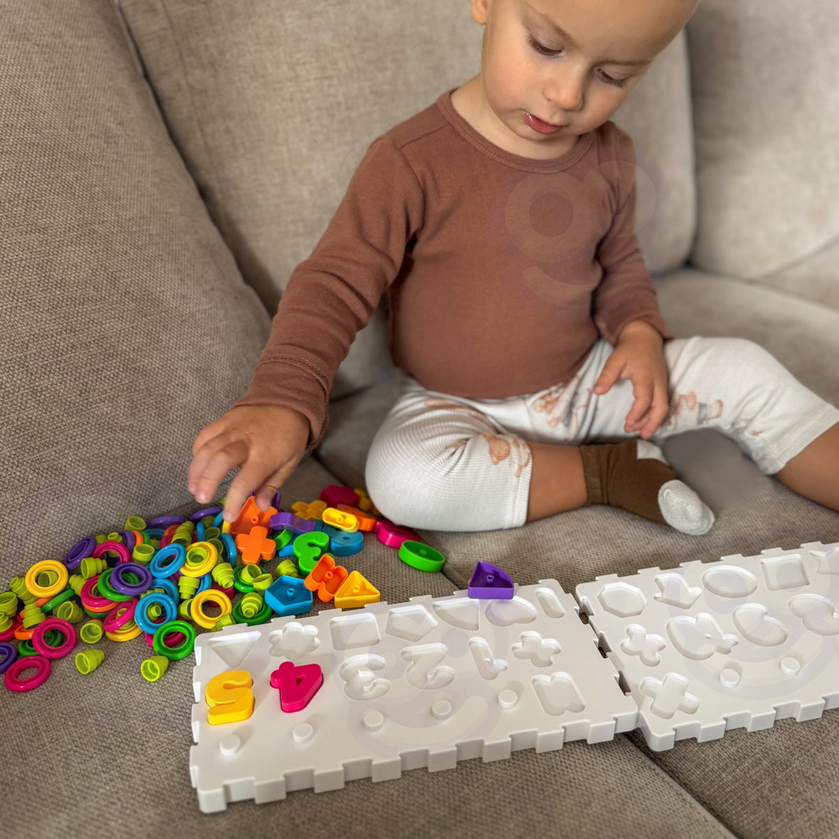 WOOPIE Układanka Montessori Sorter Trening Mózgu Literki Cyferki 139 el