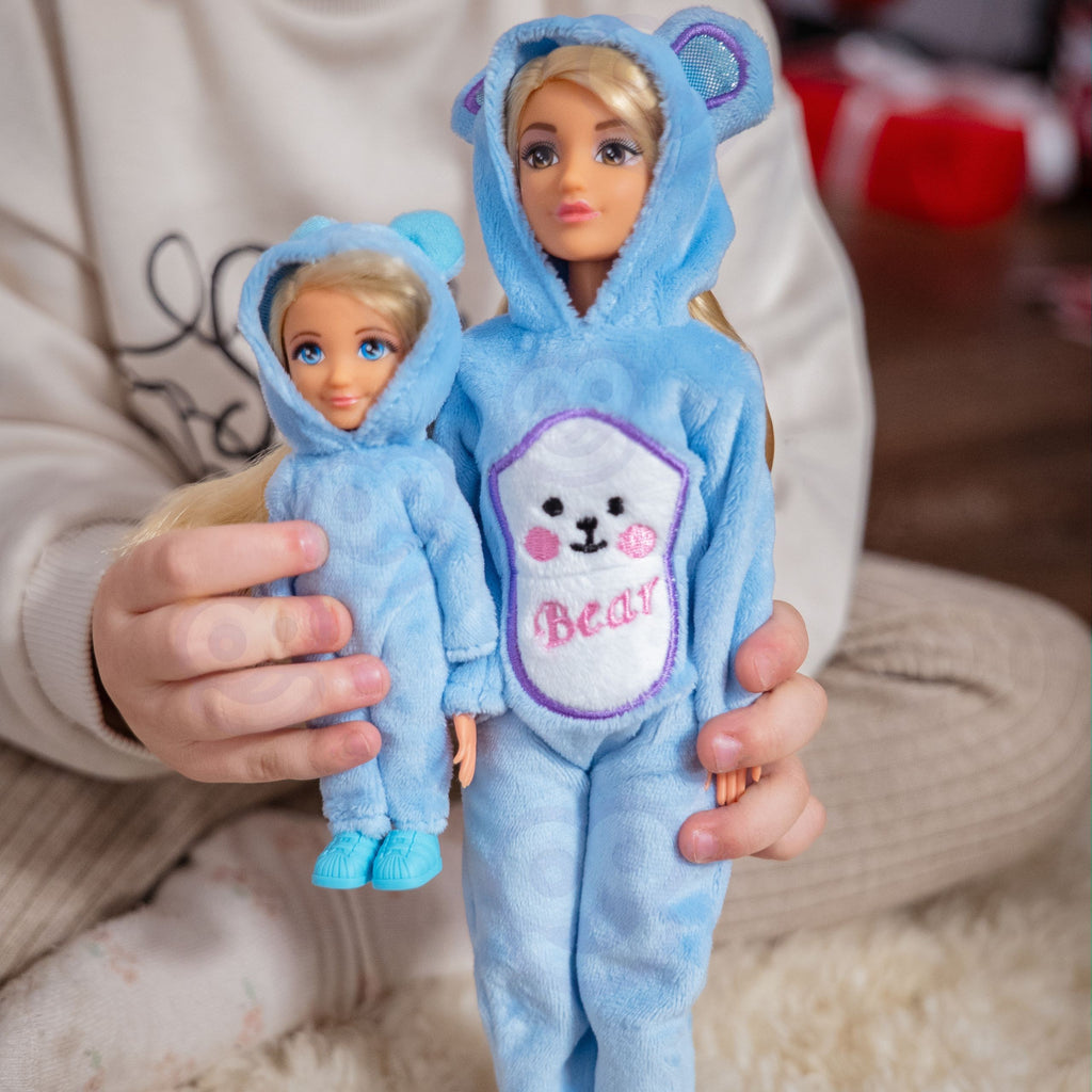 WOOPIE ROYAL Lalki Kombinezony Niebieskie Misie Zestaw 2szt.