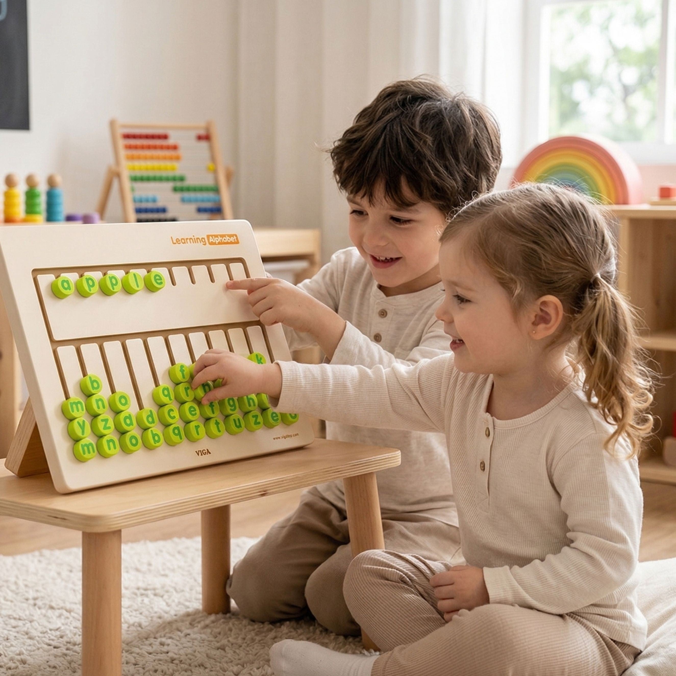 Viga Toys Tablica Sensoryczna Nauka Alfabetu