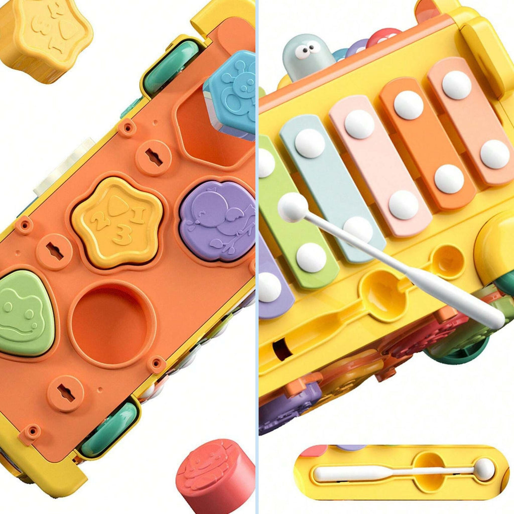WOOPIE BABY Interaktywny Autobus Montessori Edukacyjny 6w1 Młoteczek Cymbałki +18 m