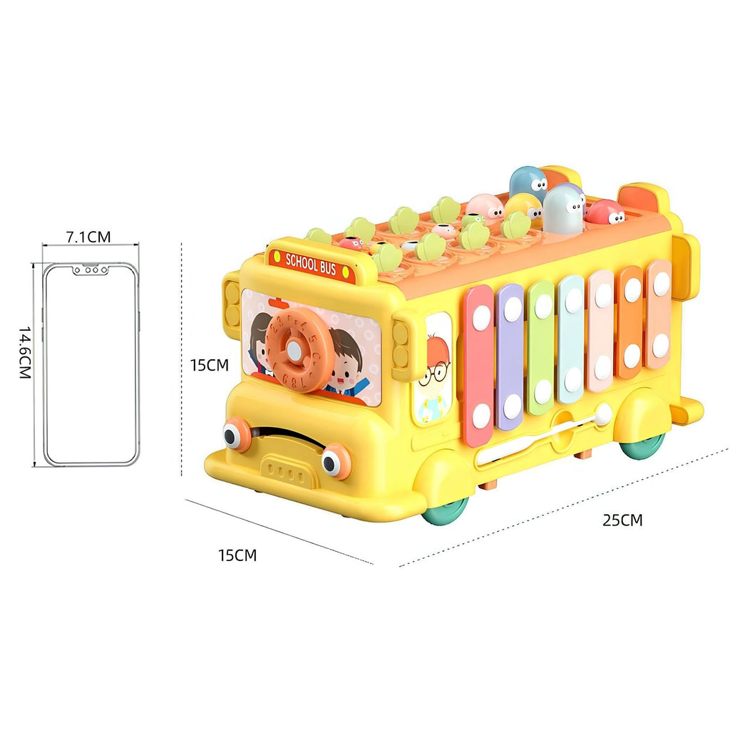 WOOPIE BABY Interaktywny Autobus Montessori Edukacyjny 6w1 Młoteczek Cymbałki +18 m