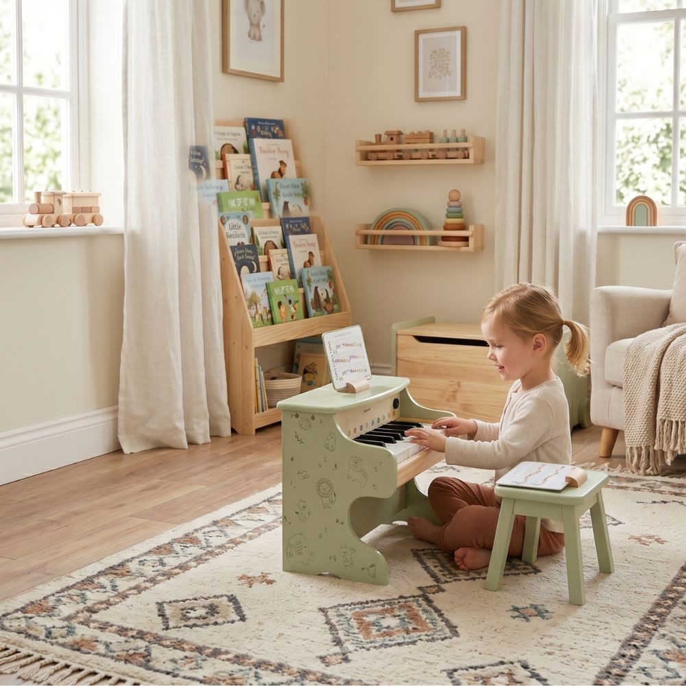 VIGA PolarB Drewniane Pianino dla Dzieci Nauka Gry Nutki Instrument Montessori
