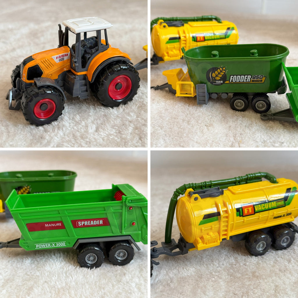 WOOPIE Zestaw Mini Farmera Traktory z Przyczepami