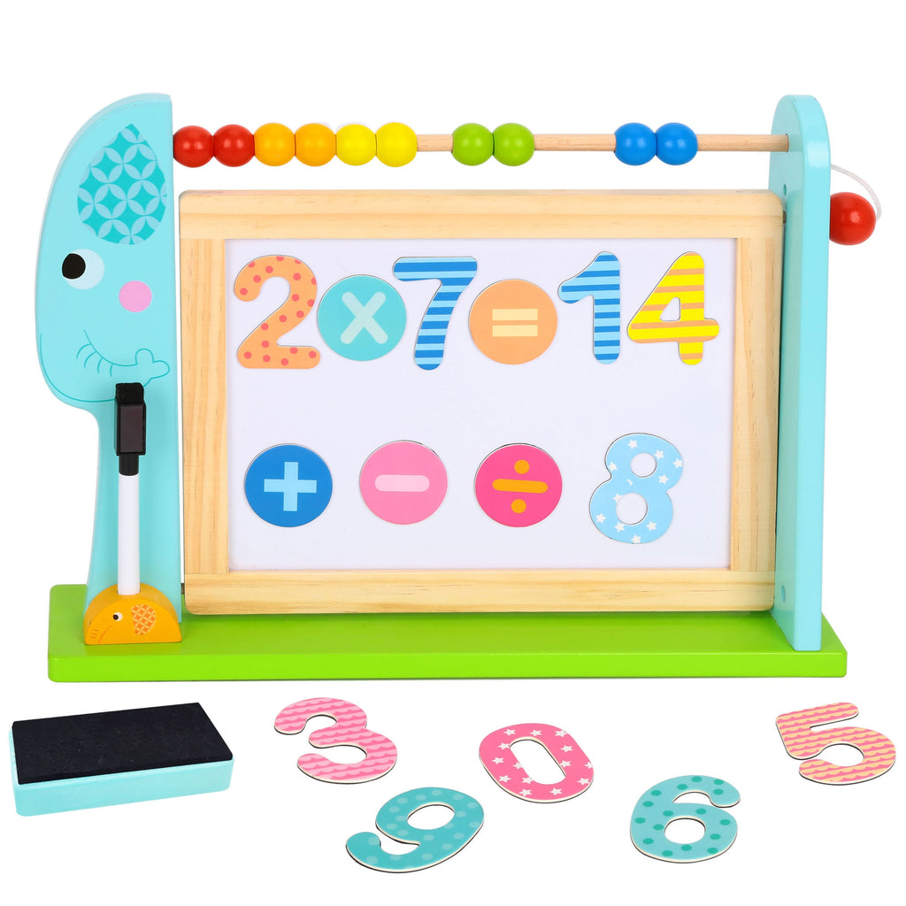 TOOKY TOY Duża Drewniana Tablica Dwustronna Magnetyczna+ Kredowa