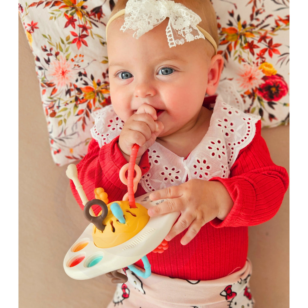 WOOPIE BABY Zabawka Sensoryczna Montessori Gryzak Grzechotka Wielofunkcyjny UFO