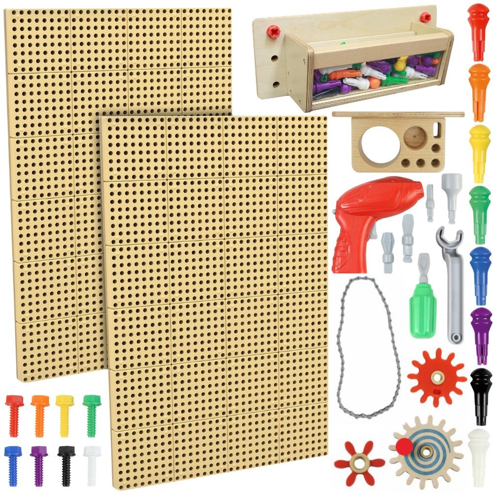 MASTERKIDZ Panele Montażowe STEM 2x 120x80 cm + Akcesoria Zestaw XXL
