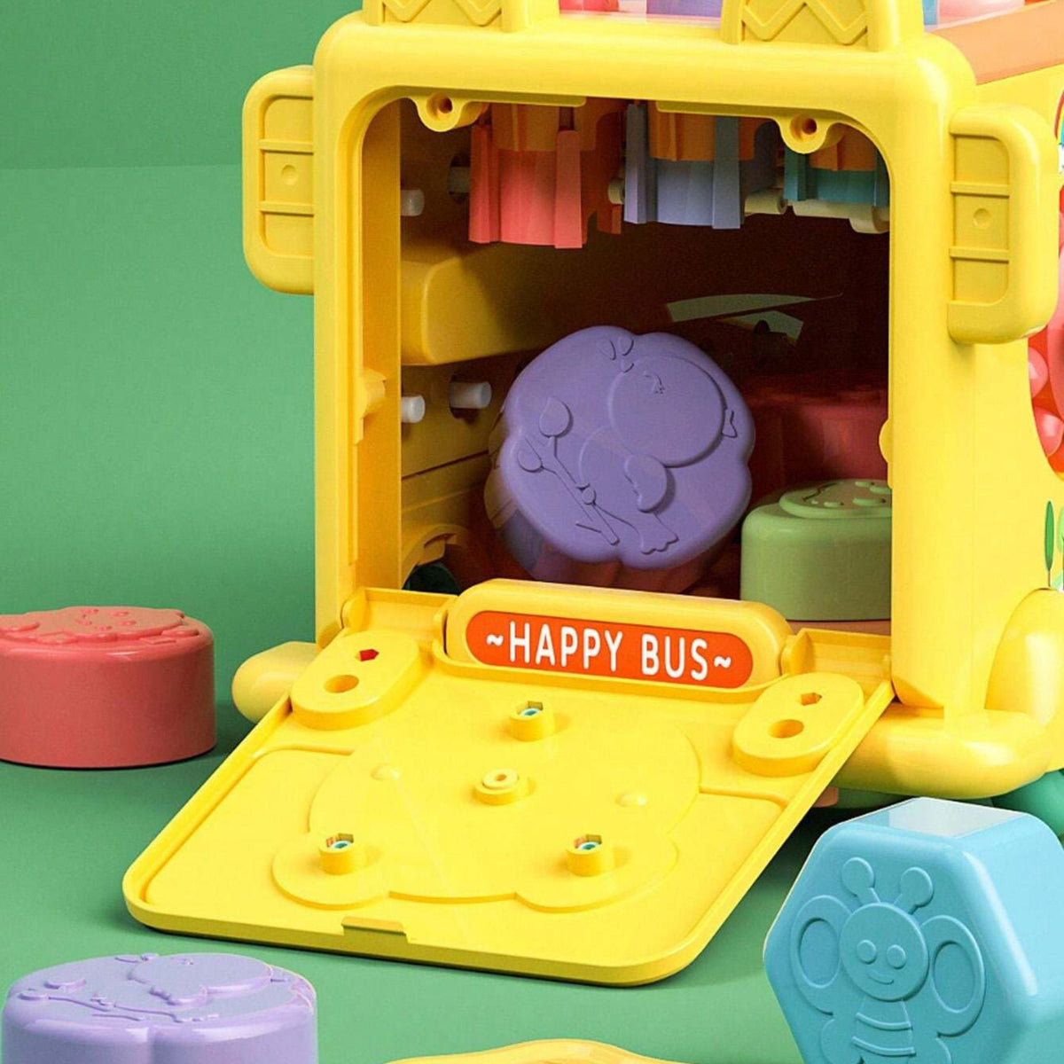 WOOPIE BABY Interaktywny Autobus Montessori Edukacyjny 6w1 Młoteczek Cymbałki +18 m