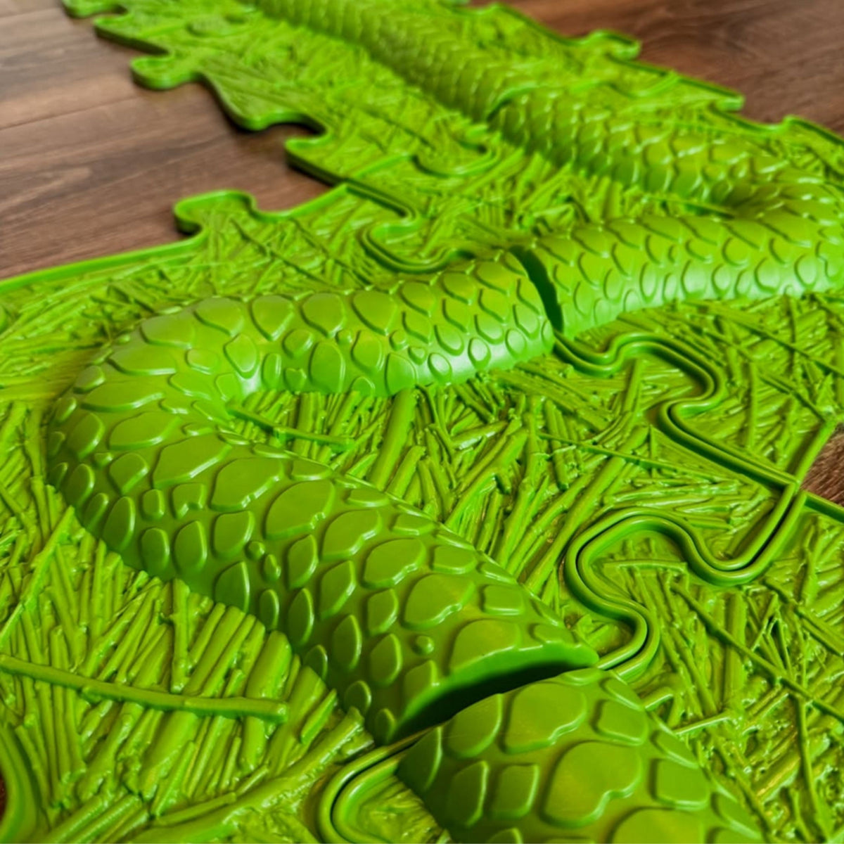 WOOPIE Mata Sensoryczna Ortopedyczna Puzzle Wąż Zielony 6 el.