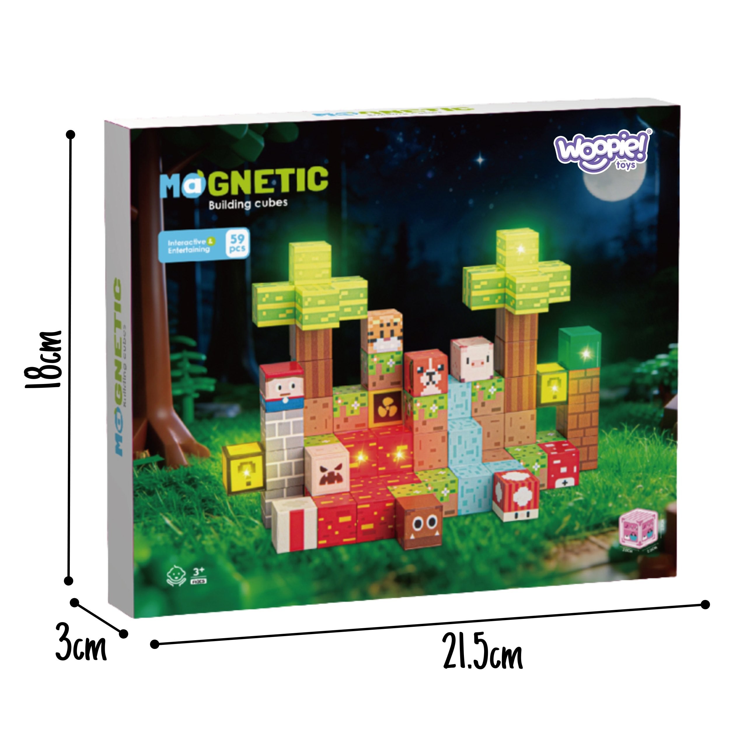 WOOPIE Magnetyczne Klocki Konstrukcyjne Las 75 el.