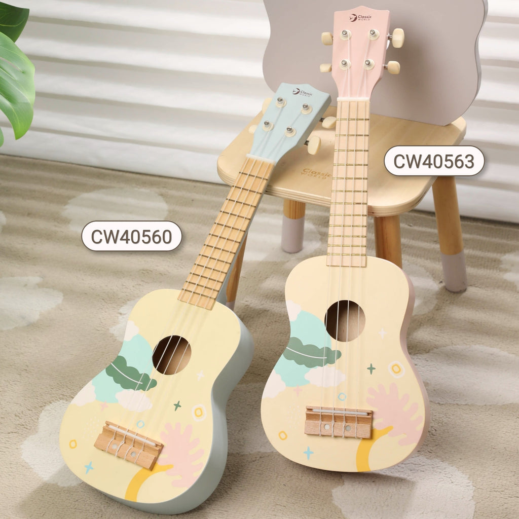 CLASSIC WORLD Drewniane Ukulele Gitara dla Dzieci Niebieskie