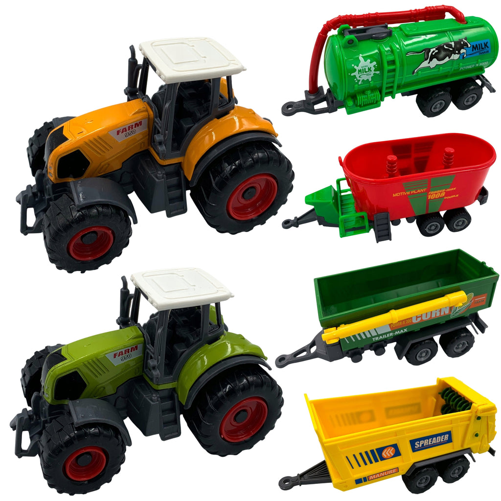 WOOPIE Zestaw Mini Farmera Traktory z Przyczepami