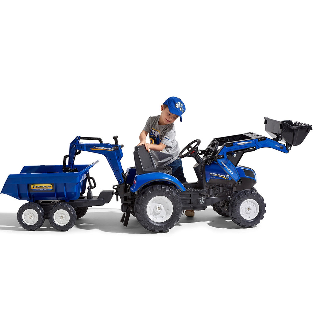 FALK Traktor na Pedały New Holland T8 z Koparką i Przyczepą 3-7 lat