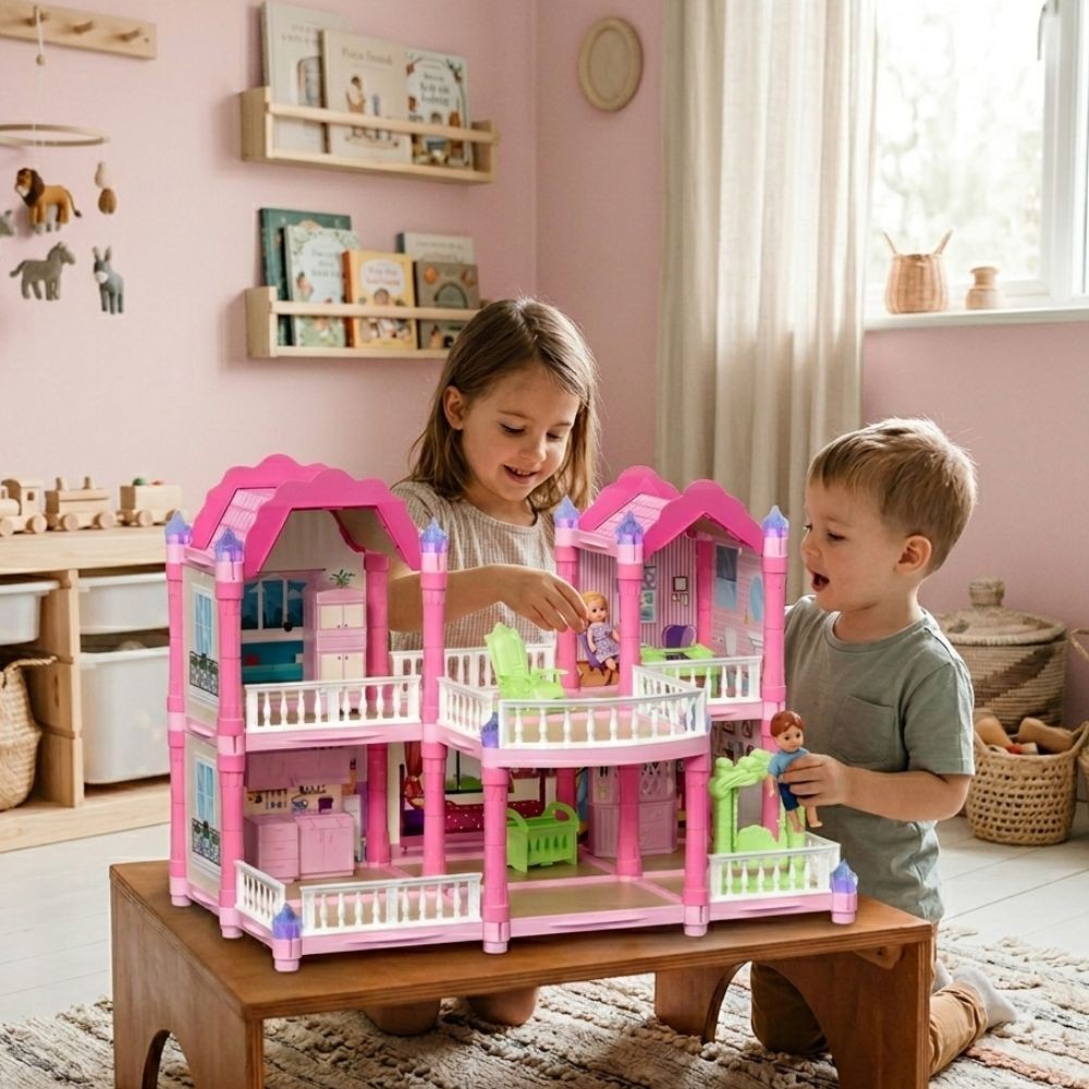WOOPIE Domek Dla Lalek Willa Ogrodowa 156el.