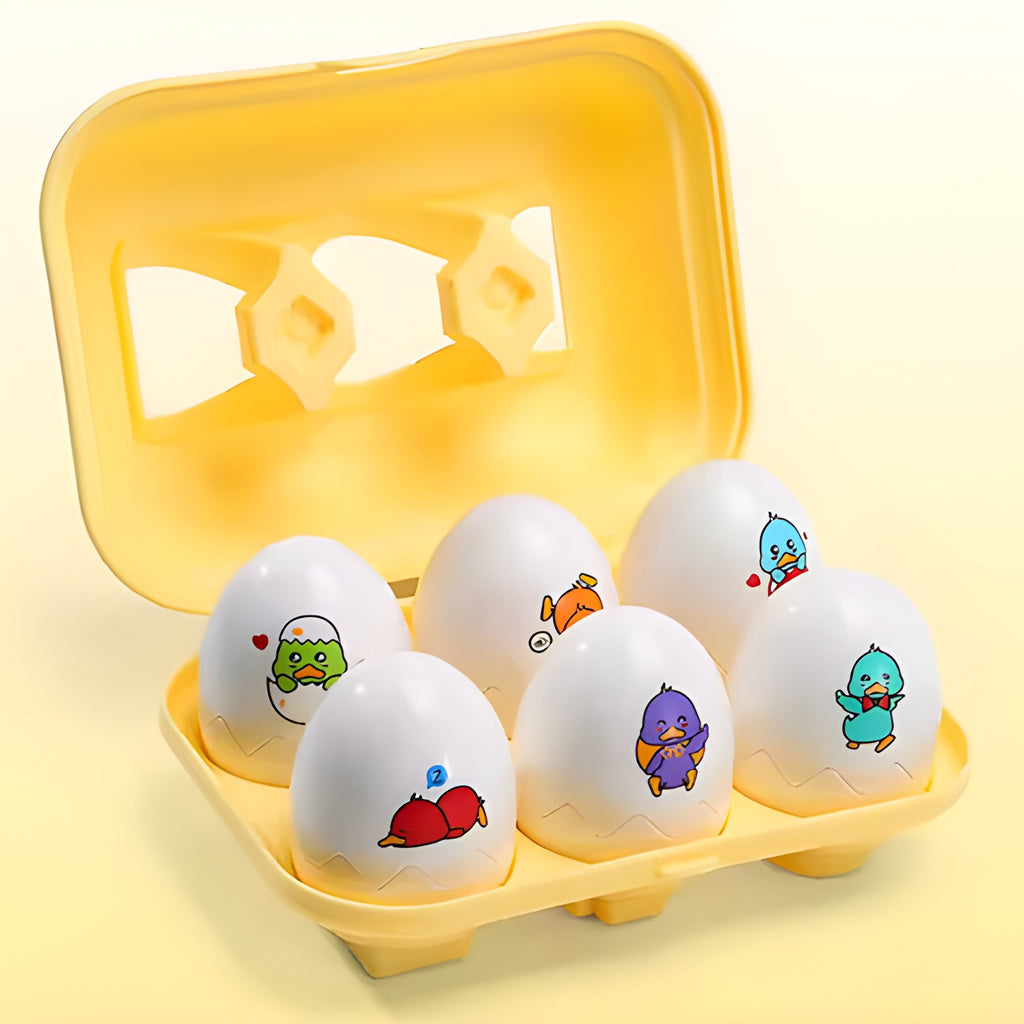 WOOPIE Układanka Sorter Montessori Dopasuj Kształty Zabawne Kurczaczki Jajka 6szt