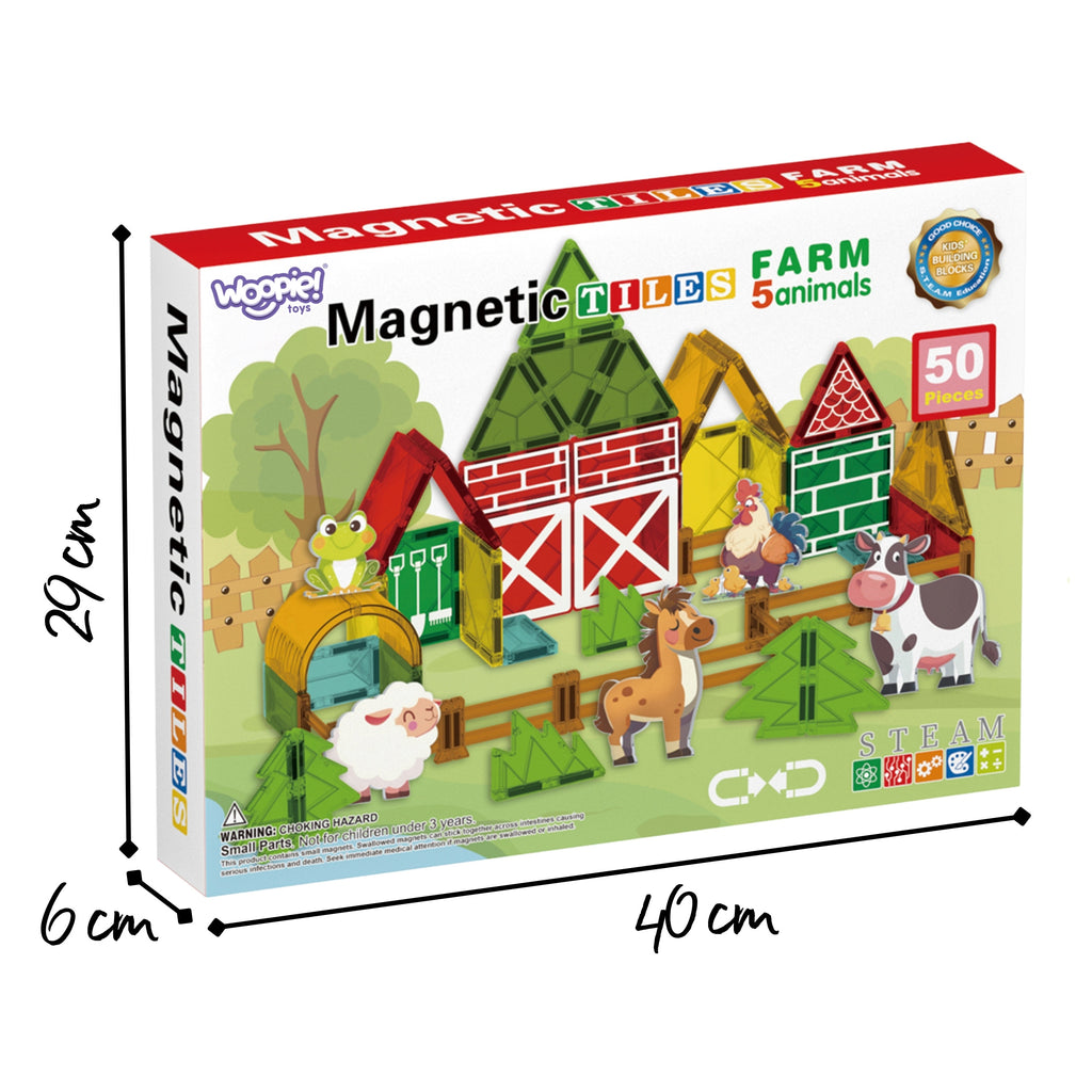WOOPIE Magnetyczne Klocki Konstrukcyjne 7,5 cm Farma 50 el.