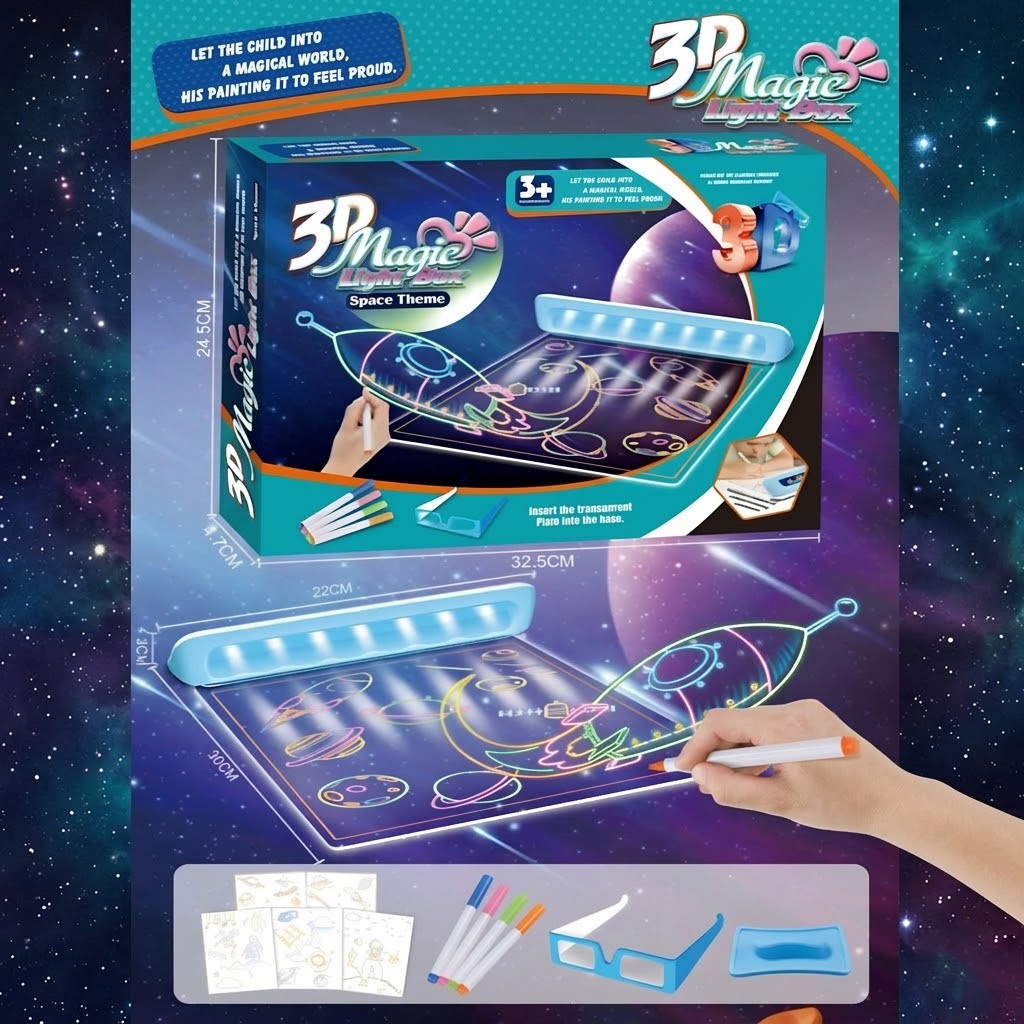 WOOPIE Magiczna Tablica 3D Podświetlenie LED do Rysowania
