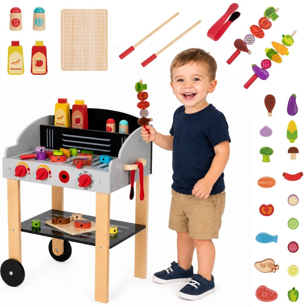 WOOPIE GREEN Grill Drewniany Szaszłyki Warzywa Akcesoria 24el.
