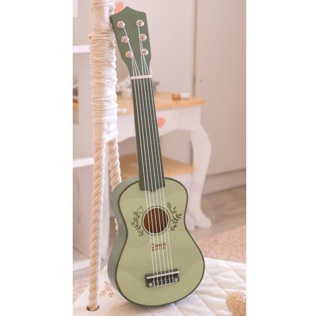 CLASSIC WORLD Drewniana Gitara dla Dzieci Vintage Instrument Muzyczny 3+
