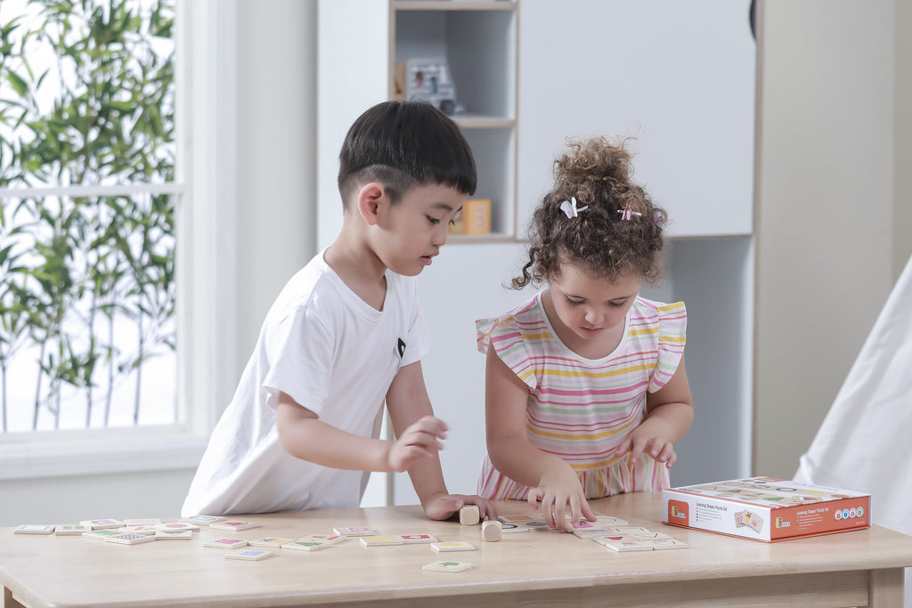 VIGA Gra Edukacyjna Drewniana Układanka Dopasuj Kształty 37 el.