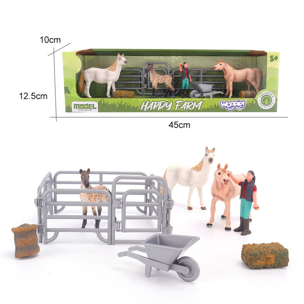 WOOPIE Zestaw Figurek Farma Konie Mały Farmer 11 el. Akcesoria