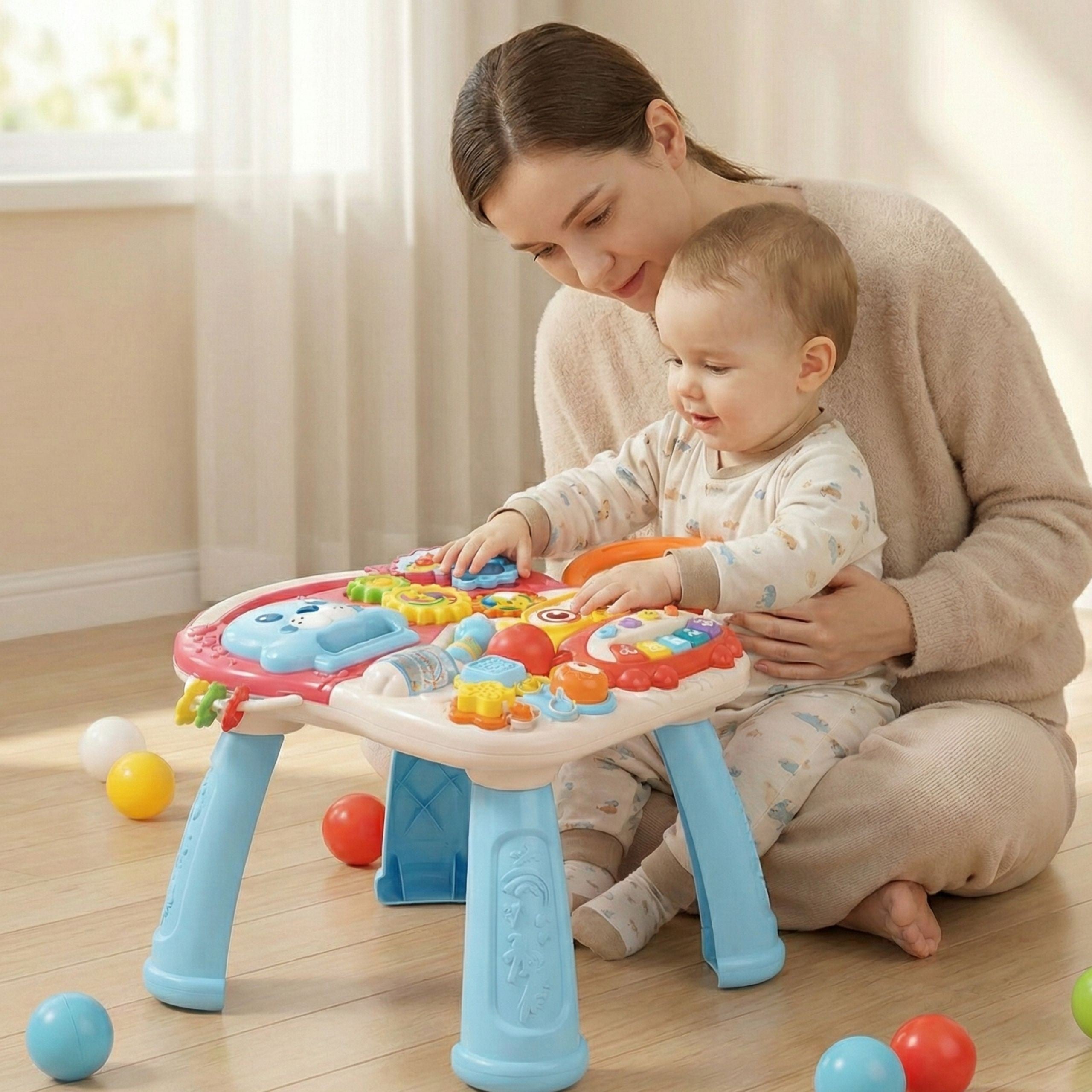WOOPIE BABY Pchacz Chodzik Stolik Edukacyjny Hulajnoga Jeździk 4w1