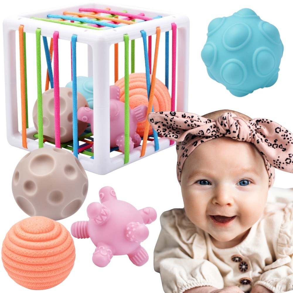 WOOPIE BABY Elastyczna Kostka Sensoryczna Sorter dla Dzieci Zwariowane Kształty 5 el.