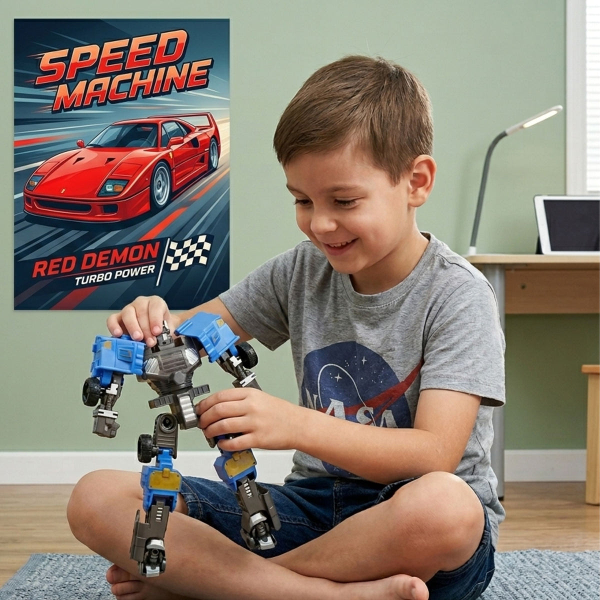Woopie Robot Transformujący 2w1 Pojazd Bojowy Auto Autobot Zabawka Prezent