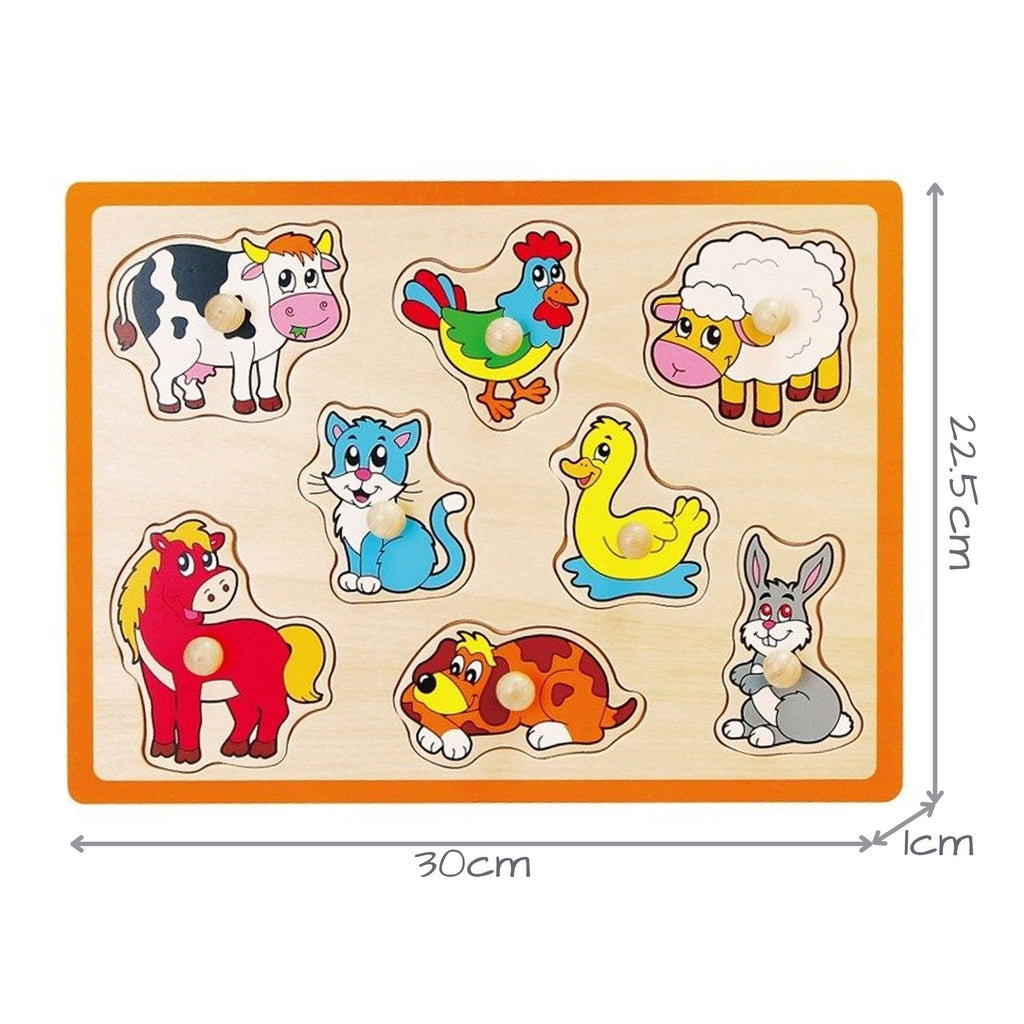 VIGA Drewniane Puzzle Zwierzęta z Farmy Układanka