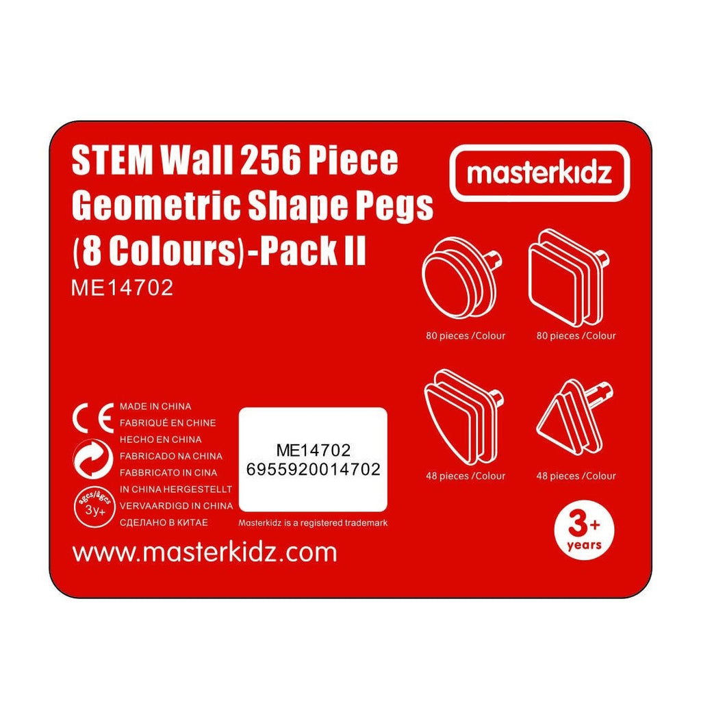 MASTERKIDZ Zestaw Kołeczki w kształcie figur geometrycznych 64szt do tablic STEM