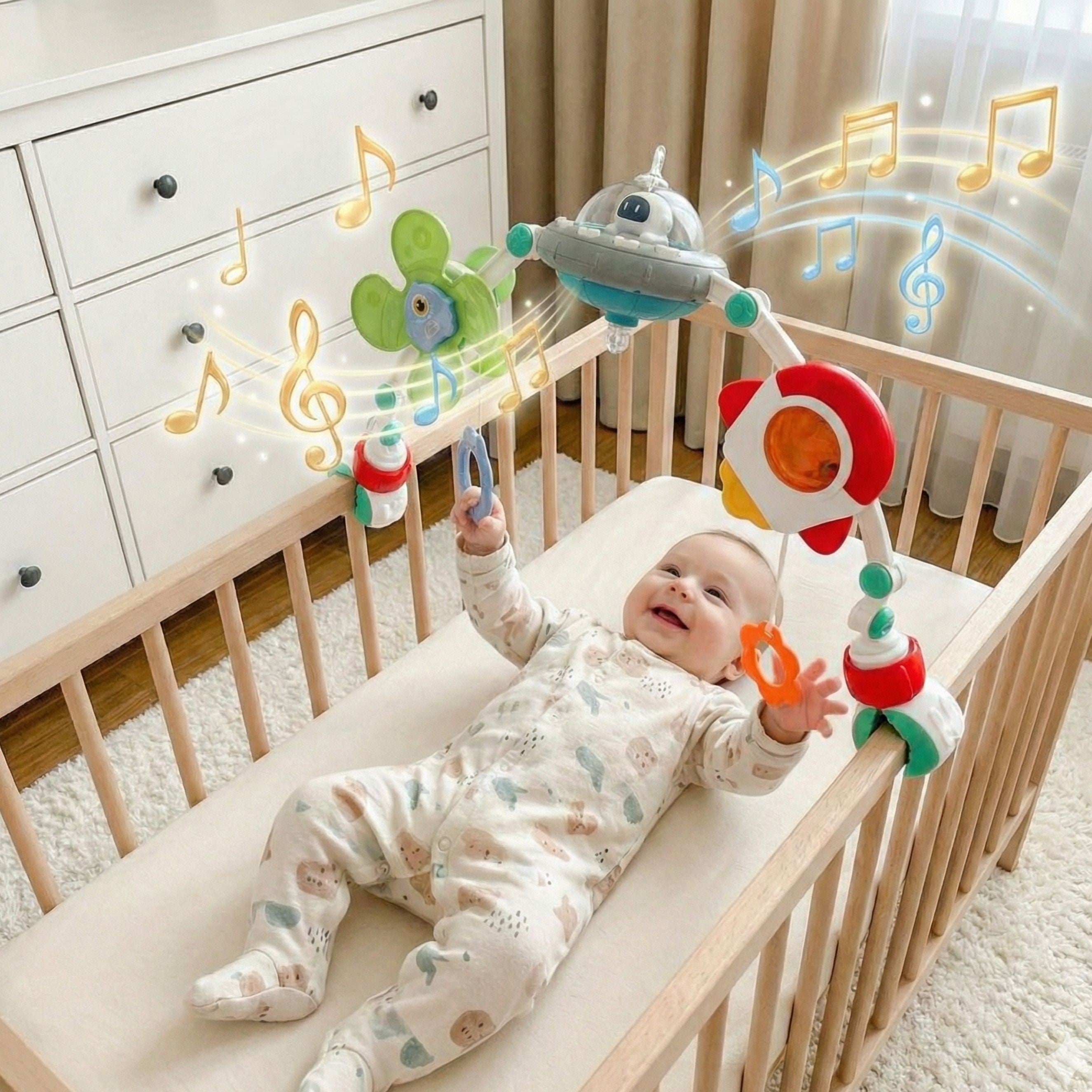WOOPIE BABY Interaktywny Pałąk Łuk do Łóżeczka Grający Kołysanki