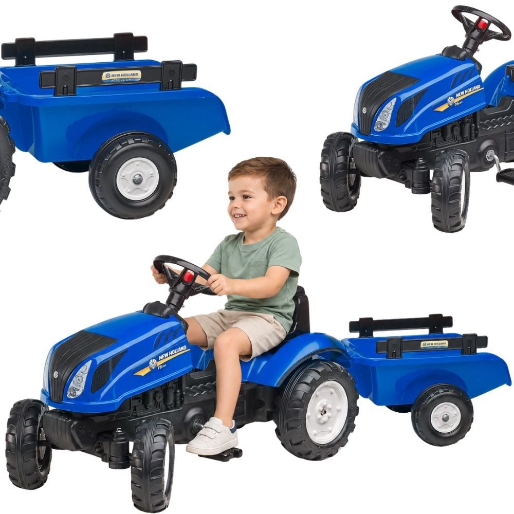 FALK Traktor na Pedały New Holland z Przyczepą i Otwieraną Maską 2-5 lat