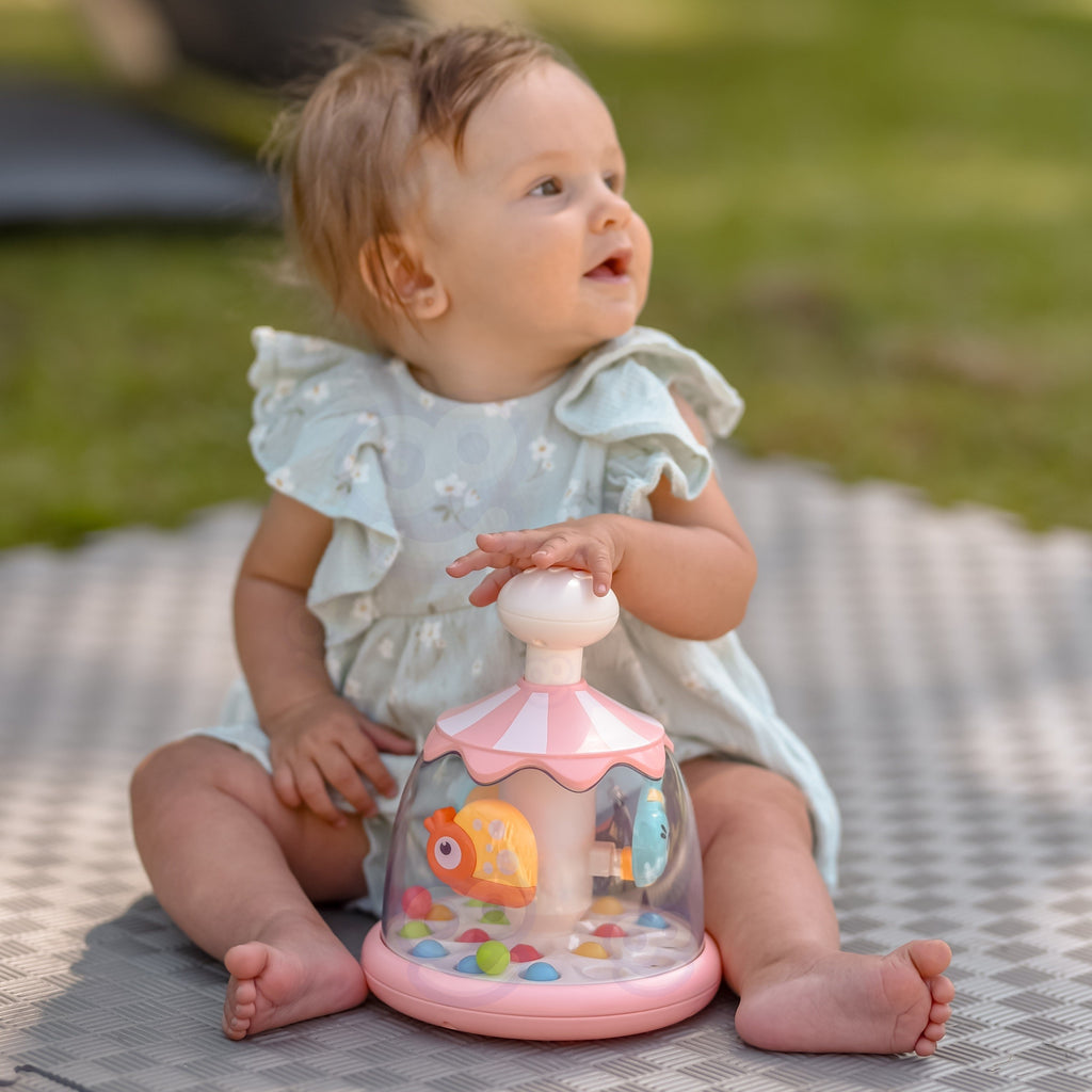 WOOPIE BABY Kolorowe Zwierzątka Różowy Bączek z Kulkami Karuzela