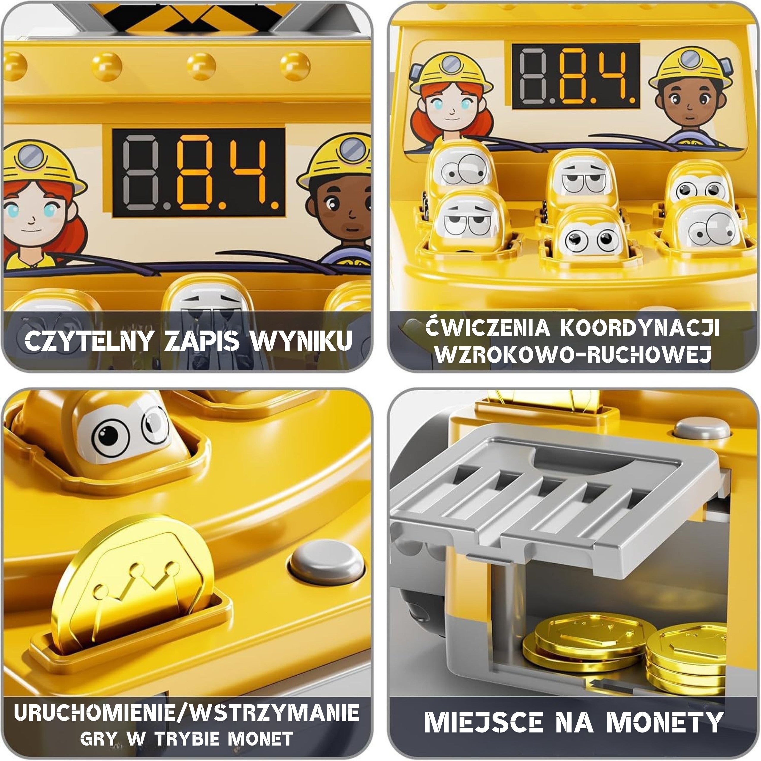 WOOPIE Gra Zręcznościowa Uderz Młotkiem Wbijak Plac Budowy z Akcesoriami