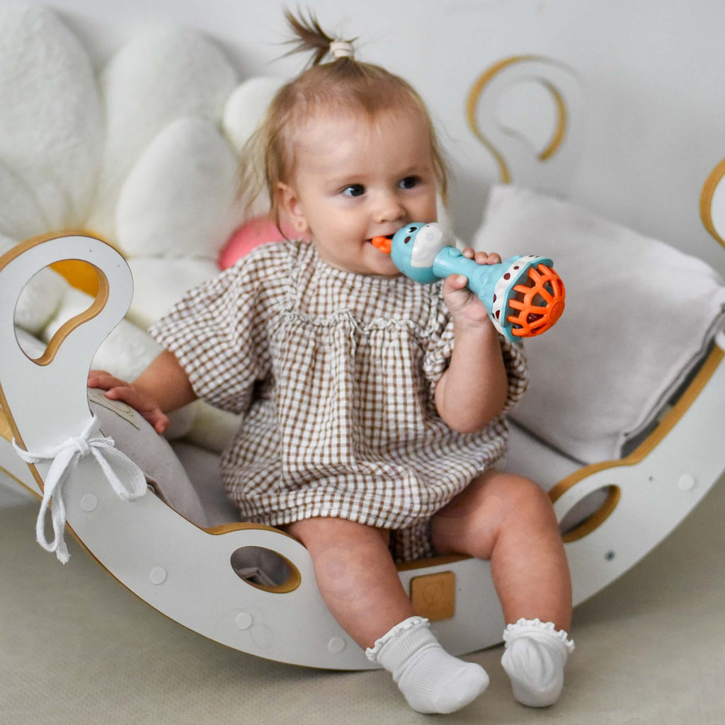 WOOPIE BABY Grzechotka Żyrafka Sensoryczna Gryzak z Muzyką Montessori 1 szt.