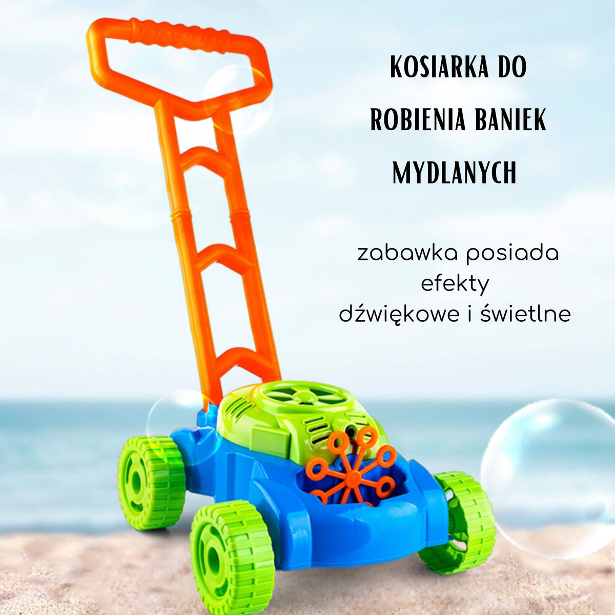 WOOPIE Kosiarka Bańki Mydlane Dźwięki Płyn