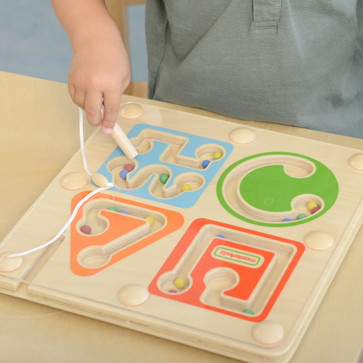 MASTERKIDZ Drewniany Labirynt Magnetyczny Montessori Pisanie i Motoryka