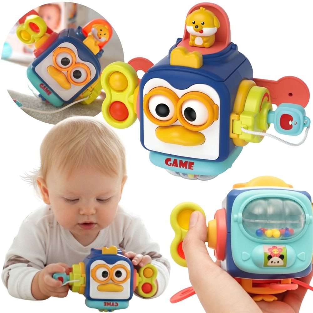 WOOPIE Pingwinek Montessori Kostka Sensoryczna 6w1