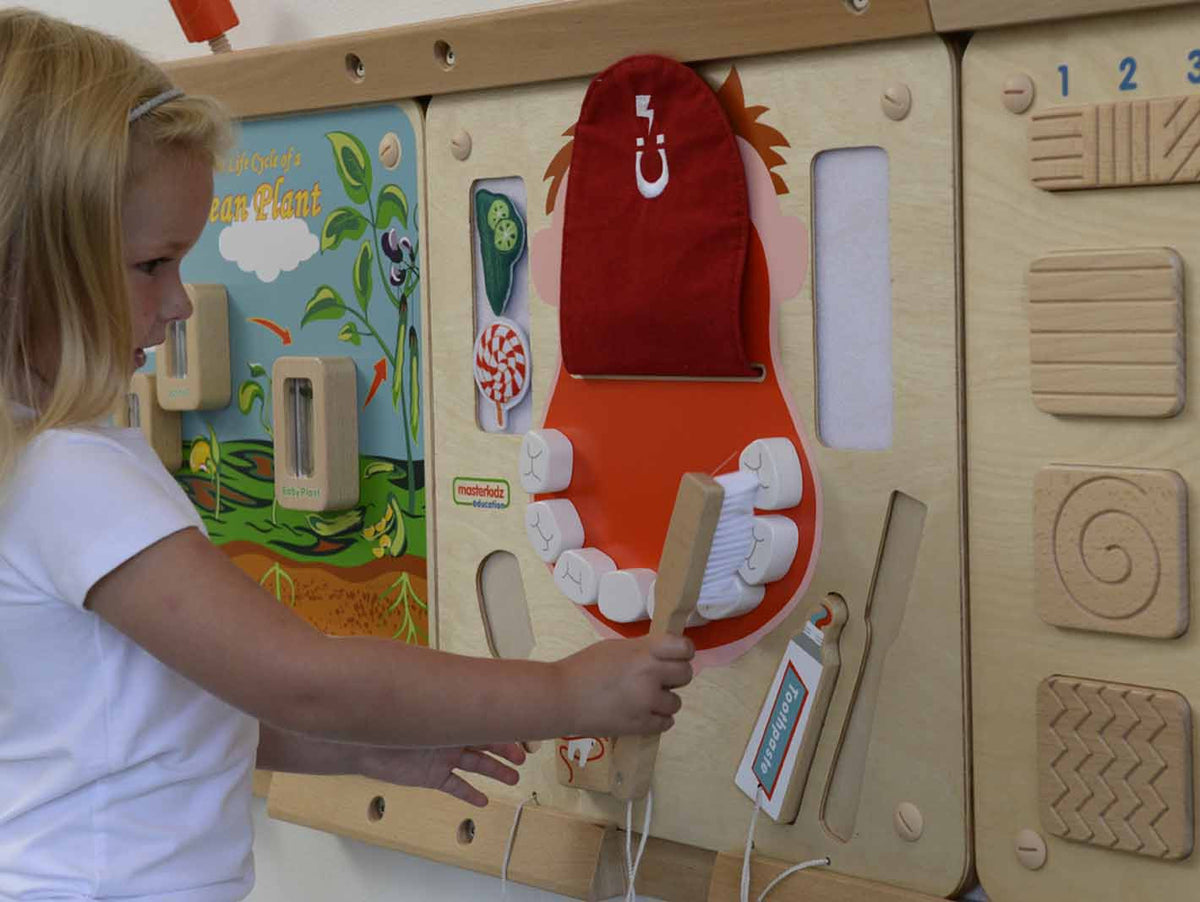 MASTERKIDZ Higiena Jamy Ustnej Ścienna Tablica Sensoryczna Flex Montessori